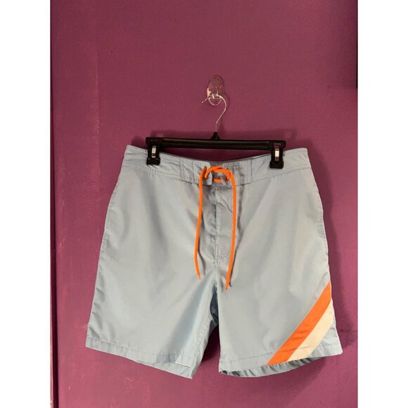 Gap Men’s Swim Trunks Size M Blue Board Shorts Orange Drawstring Quick Dry Logo - Picture 2 of 12